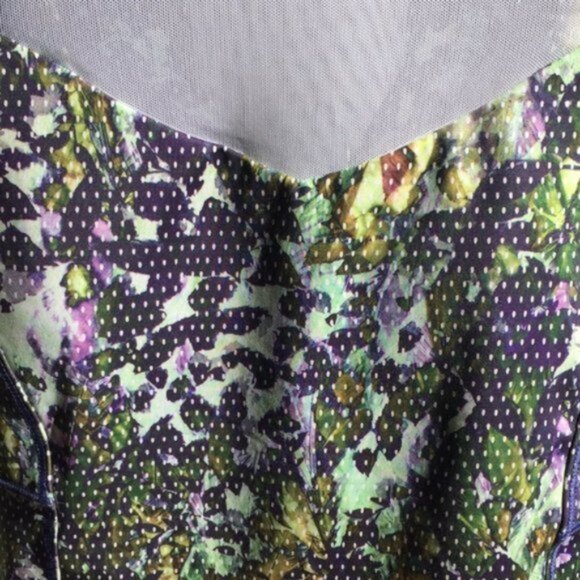 Lululemon (4) Running In The City Dotted Floral Abstract Mesh Racerback Tank Top - Picture 3 of 9
